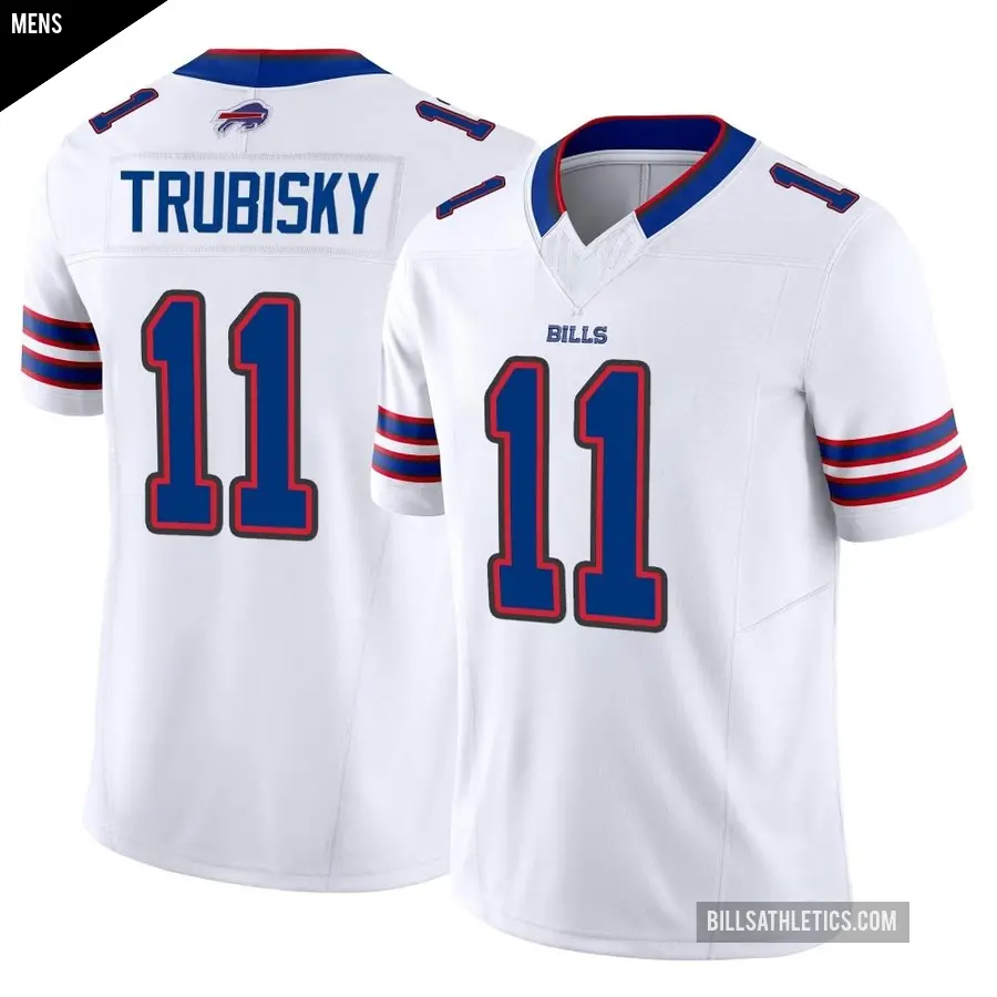 Men's Buffalo Bills ＃11 Mitchell Trubisky White Limited Vapor F.U.S.E. Jersey