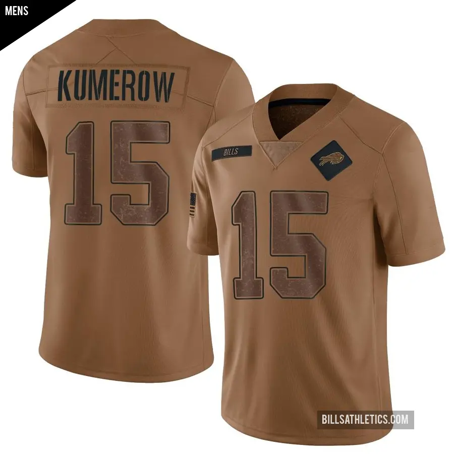 Men's Buffalo Bills ＃15 Jake Kumerow Brown Limited 2023 Salute To Service Jersey