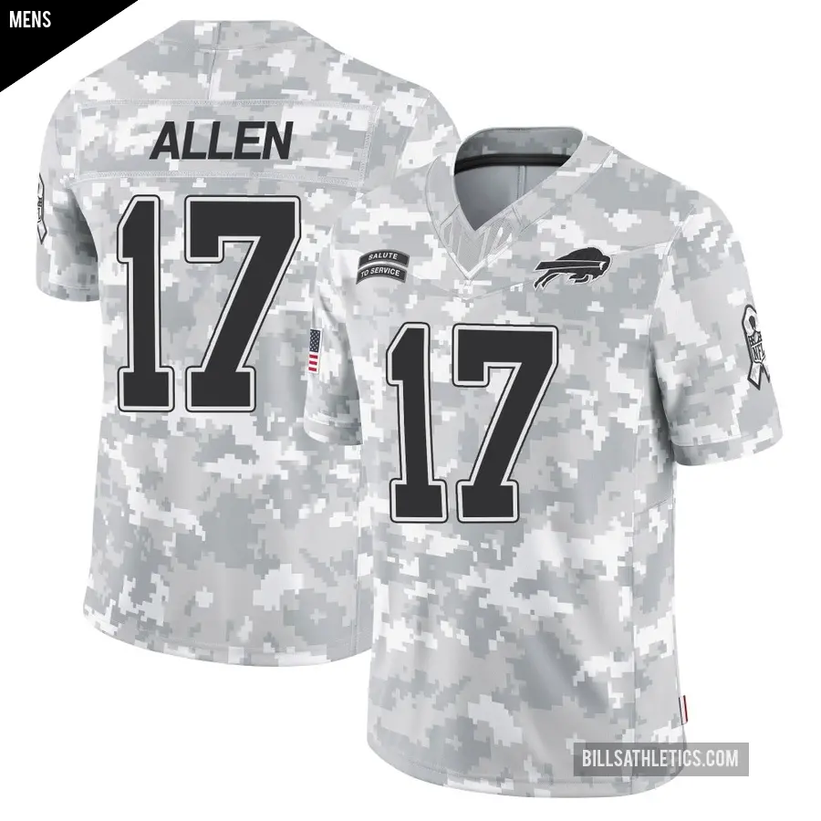 Men's Buffalo Bills ＃17 Josh Allen Arctic Camo Limited 2024 Salute to Service Jersey