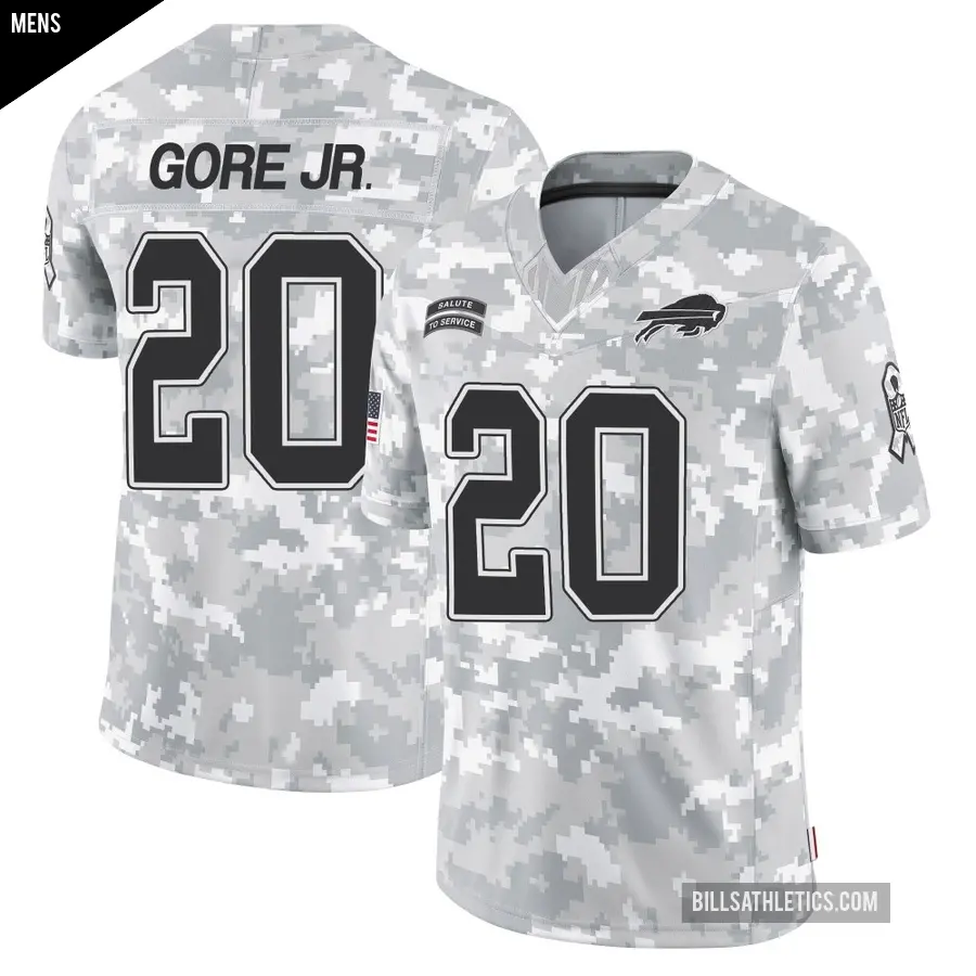 Men's Buffalo Bills ＃20 Frank Gore Jr. Arctic Camo Limited 2024 Salute to Service Jersey