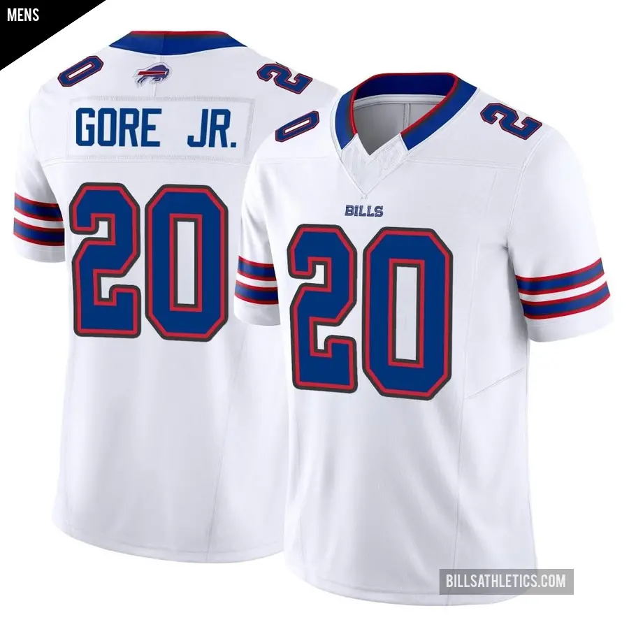 Men's Buffalo Bills ＃20 Frank Gore Jr. White Limited Vapor F.U.S.E. Jersey