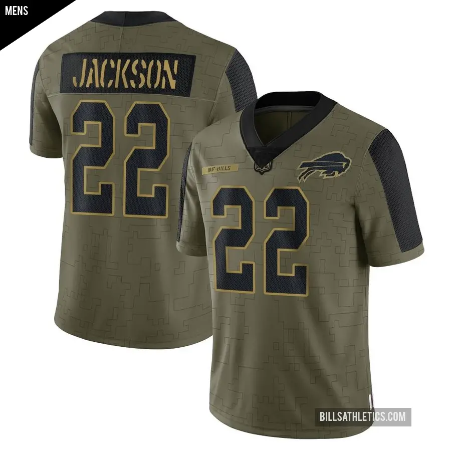 Men's Buffalo Bills ＃22 Fred Jackson Olive Limited 2021 Salute To Service Jersey