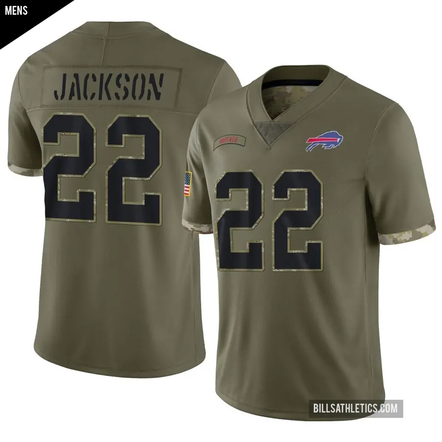 Men's Buffalo Bills ＃22 Fred Jackson Olive Limited 2022 Salute To Service Jersey
