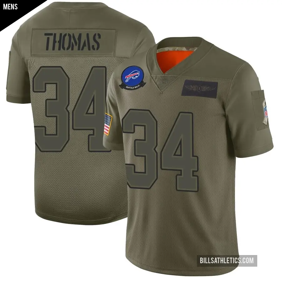 Men's Buffalo Bills ＃34 Thurman Thomas Camo Limited 2019 Salute to Service Jersey