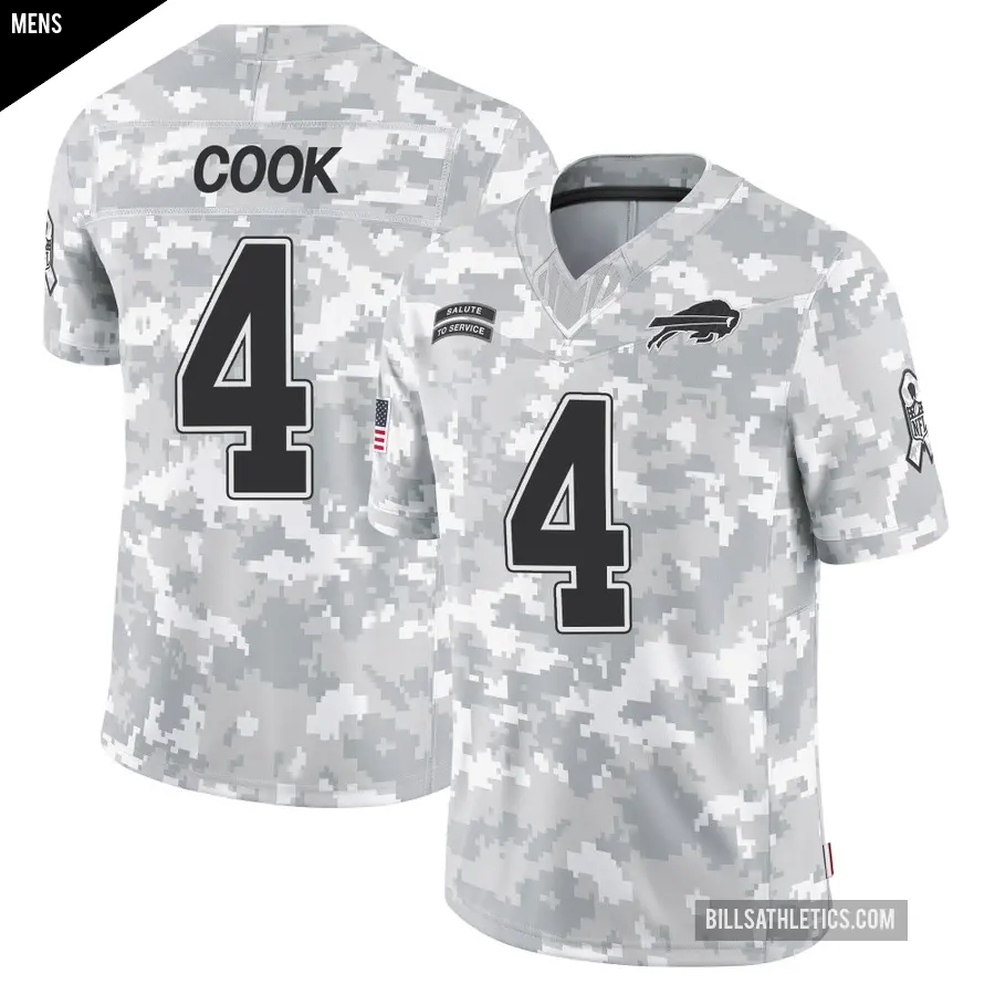 Men's Buffalo Bills ＃4 James Cook Arctic Camo Limited 2024 Salute to Service Jersey