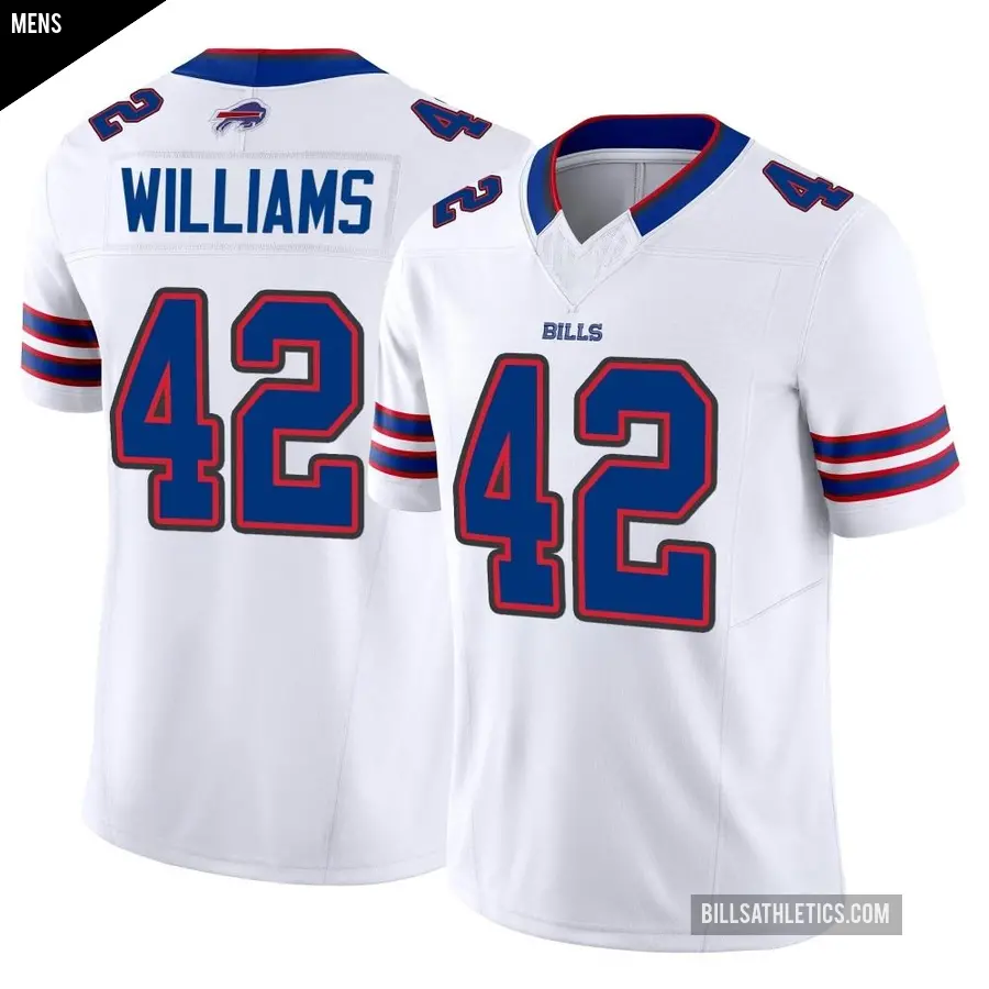 Men's Buffalo Bills ＃42 Dorian Williams White Limited Vapor F.U.S.E. Jersey