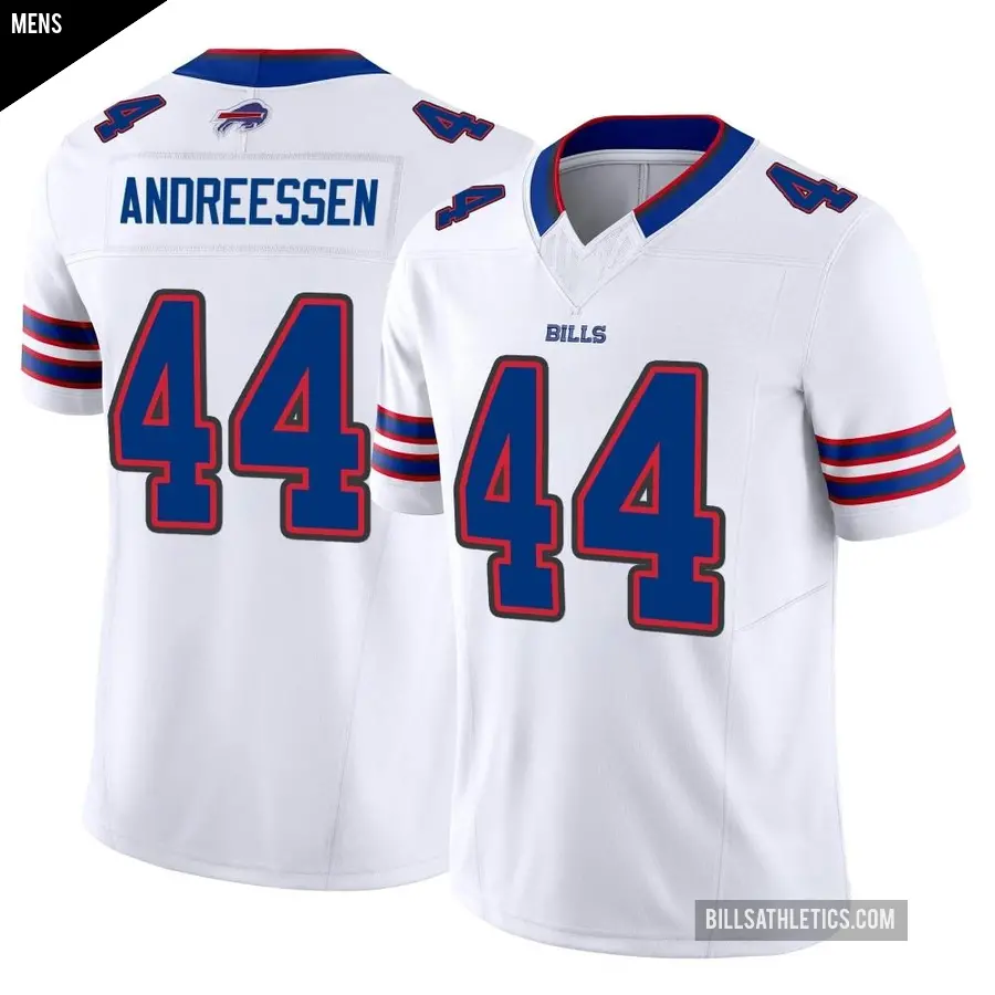 Men's Buffalo Bills ＃44 Joe Andreessen White Limited Vapor F.U.S.E. Jersey