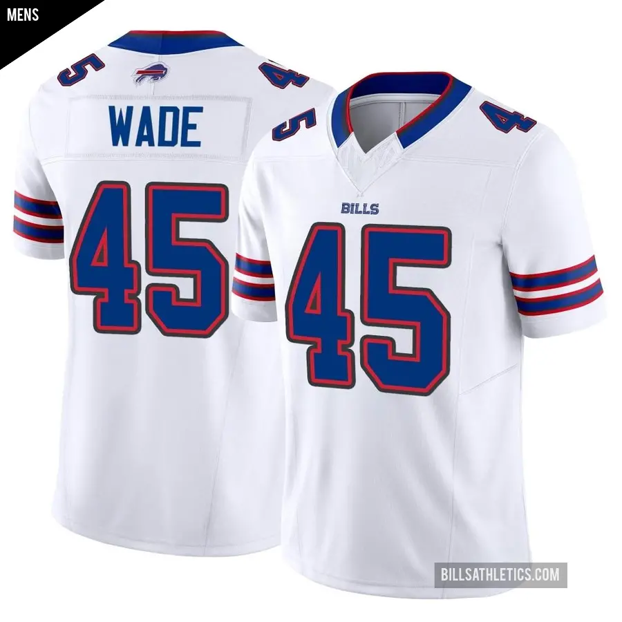 Men's Buffalo Bills ＃45 Christian Wade White Limited Vapor F.U.S.E. Jersey