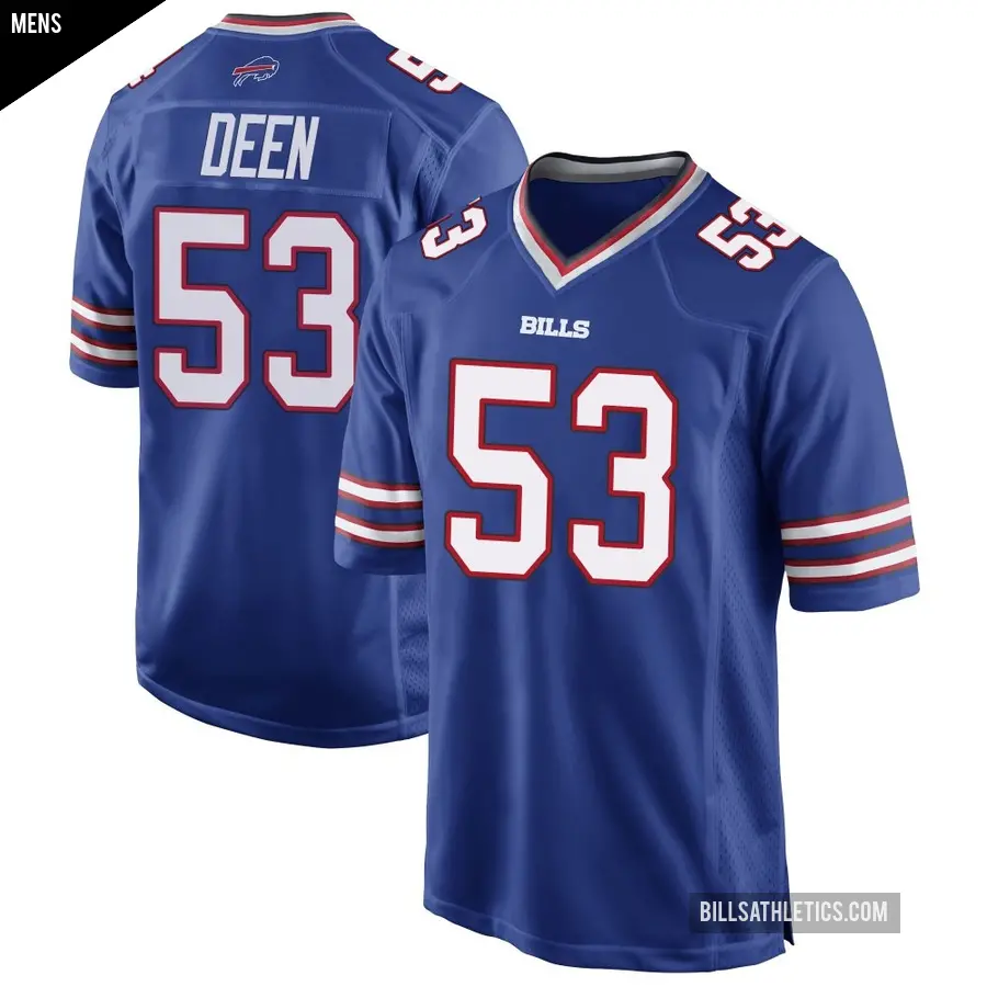 Men's Buffalo Bills ＃53 Branson Deen Royal Blue Game Team Color Jersey