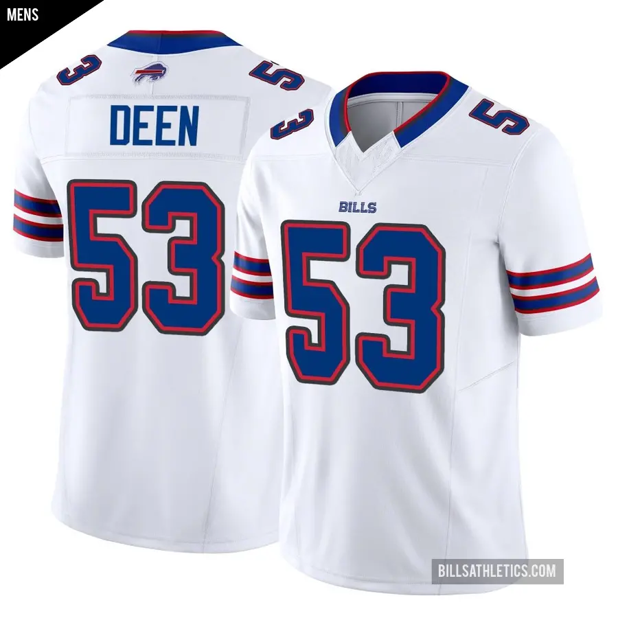 Men's Buffalo Bills ＃53 Branson Deen White Limited Vapor F.U.S.E. Jersey