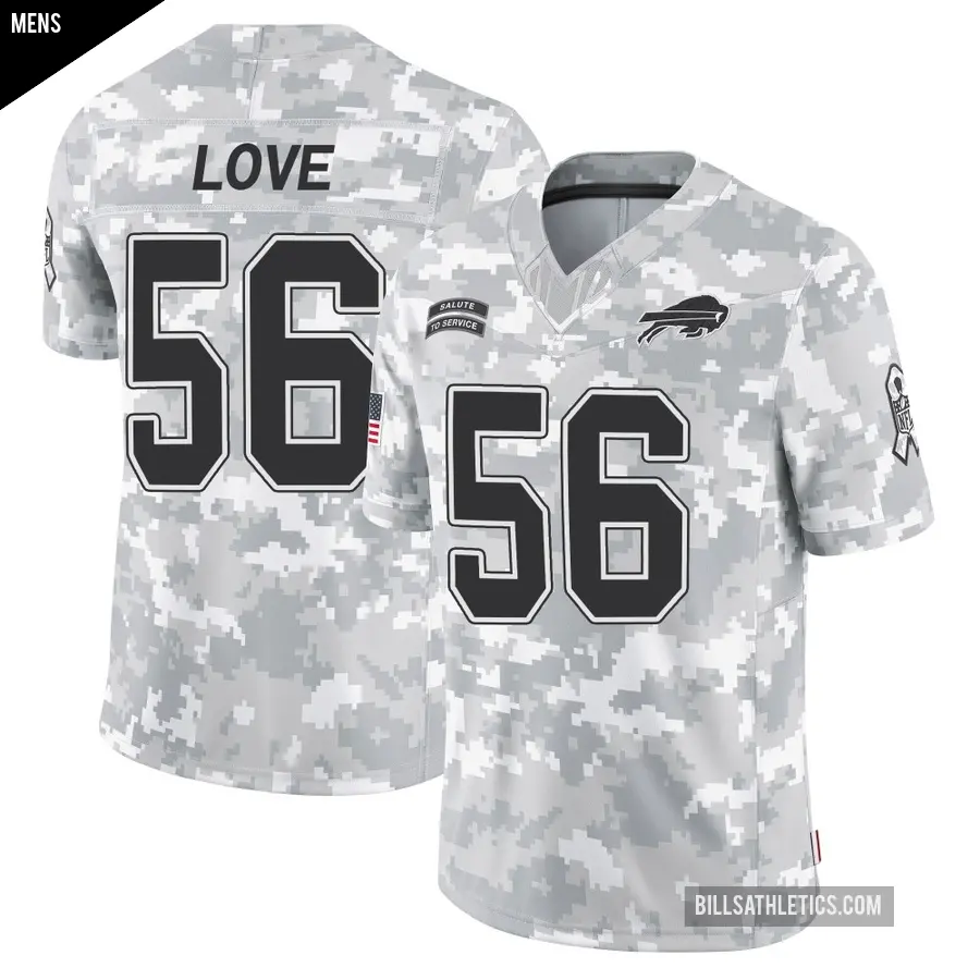 Men's Buffalo Bills ＃56 Mike Love Arctic Camo Limited 2024 Salute to Service Jersey