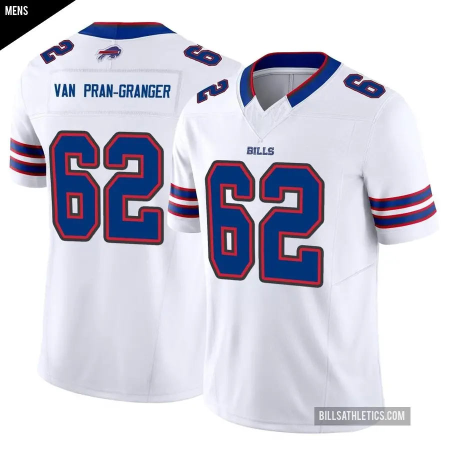 Men's Buffalo Bills ＃62 Sedrick Van Pran-Granger White Limited Vapor F.U.S.E. Jersey
