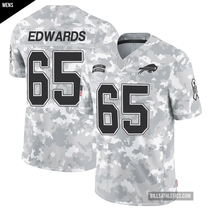 Men's Buffalo Bills ＃65 Mike Edwards Arctic Camo Limited 2024 Salute to Service Jersey