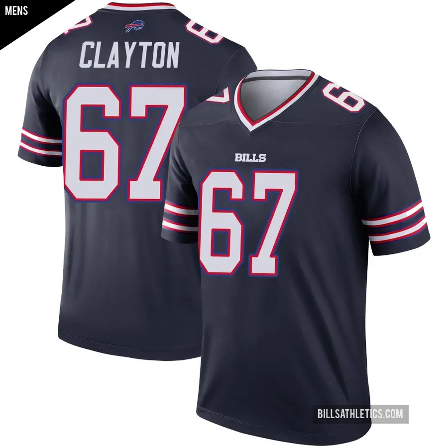 Men's Buffalo Bills ＃67 Travis Clayton Navy Legend Inverted Jersey