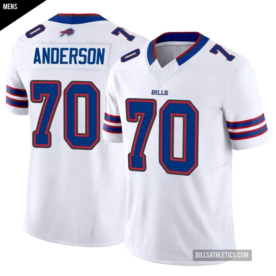 Men's Buffalo Bills ＃70 Alec Anderson White Limited Vapor F.U.S.E. Jersey