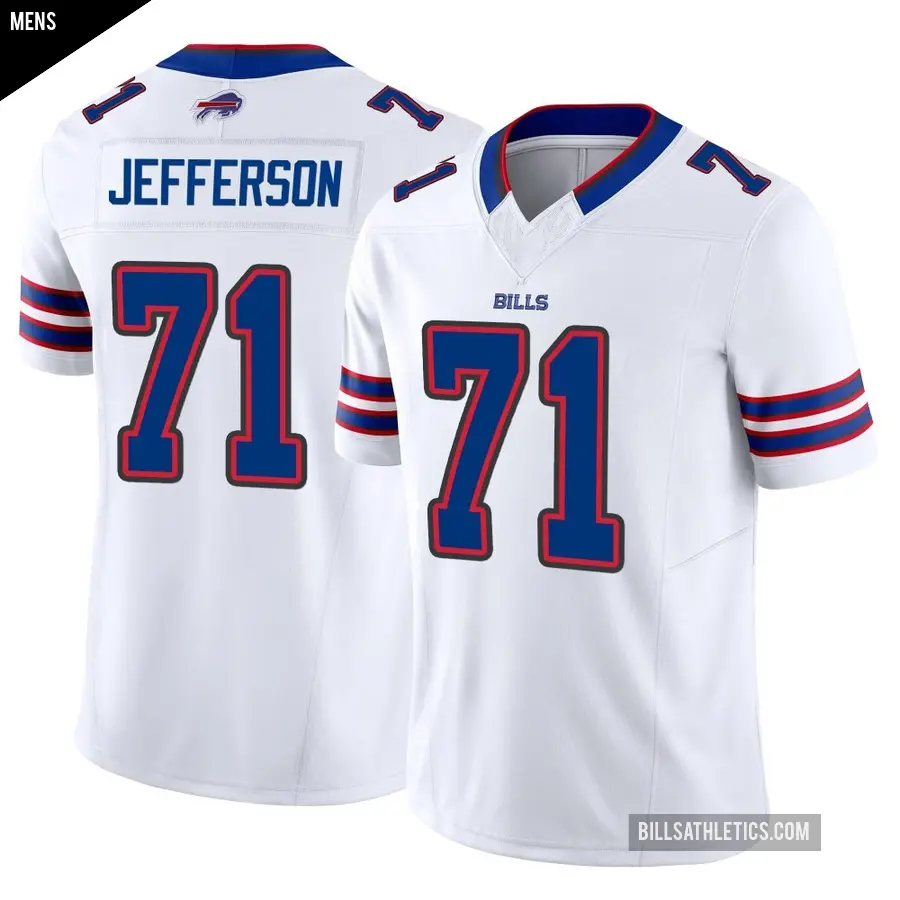 Men's Buffalo Bills ＃71 Quinton Jefferson White Limited Vapor F.U.S.E. Jersey