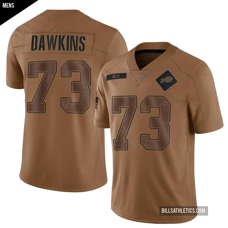 Men's Buffalo Bills ＃73 Dion Dawkins Brown Limited 2023 Salute To Service Jersey