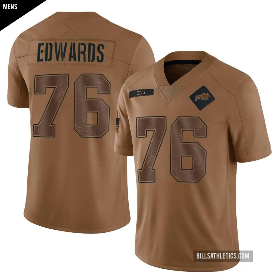 Men's Buffalo Bills ＃76 David Edwards Brown Limited 2023 Salute To Service Jersey