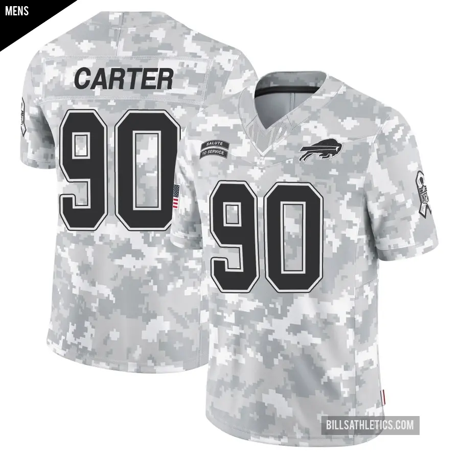 Men's Buffalo Bills ＃90 DeWayne Carter Arctic Camo Limited 2024 Salute to Service Jersey