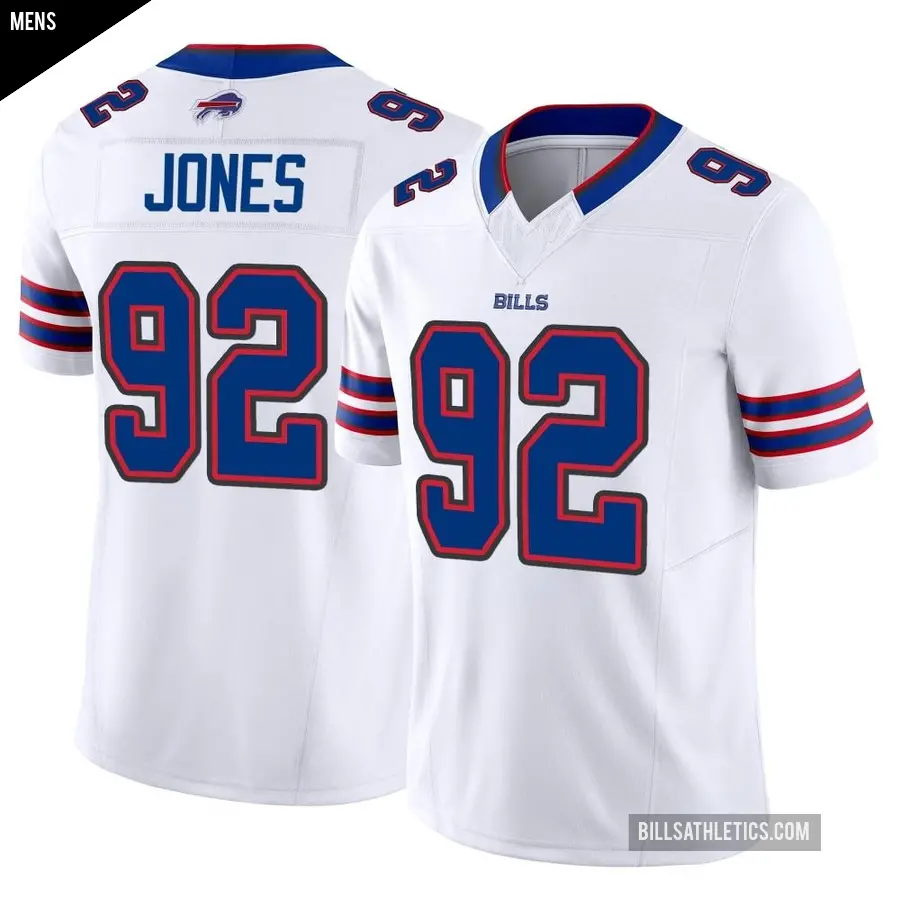 Men's Buffalo Bills ＃92 DaQuan Jones White Limited Vapor F.U.S.E. Jersey