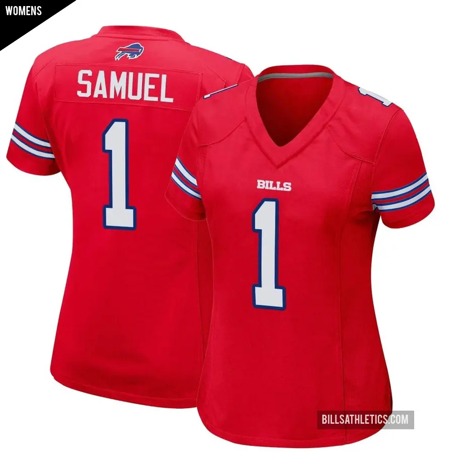 Women's Buffalo Bills ＃1 Curtis Samuel Red Game Alternate Jersey