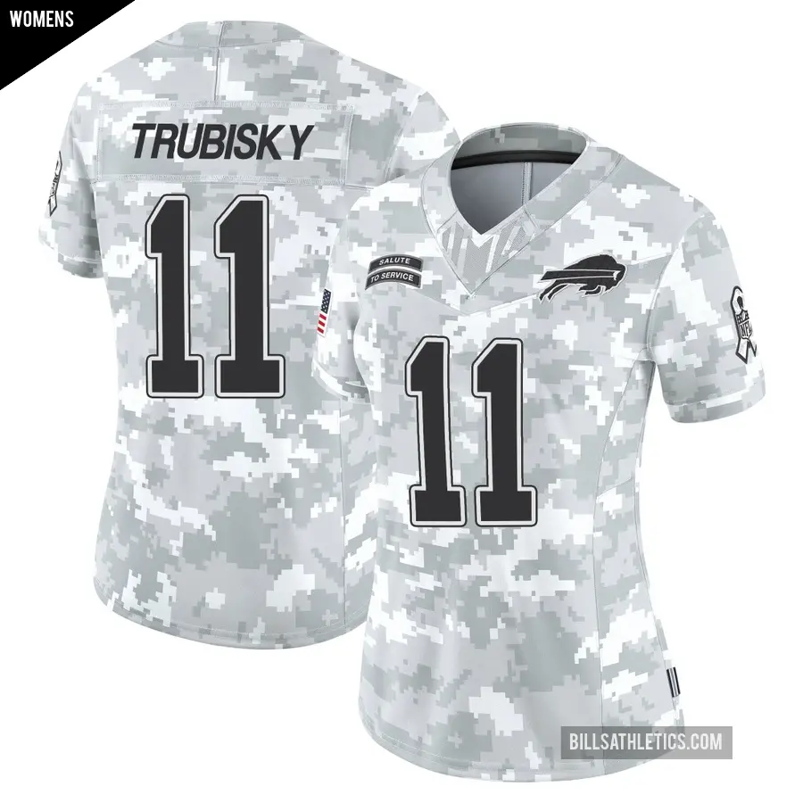 Women's Buffalo Bills ＃11 Mitchell Trubisky Arctic Camo Limited 2024 Salute to Service Jersey