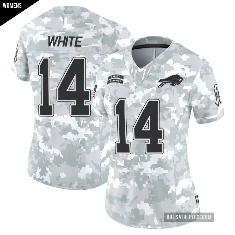 Women's Buffalo Bills ＃14 Mike White Arctic Camo Limited 2024 Salute to Service Jersey