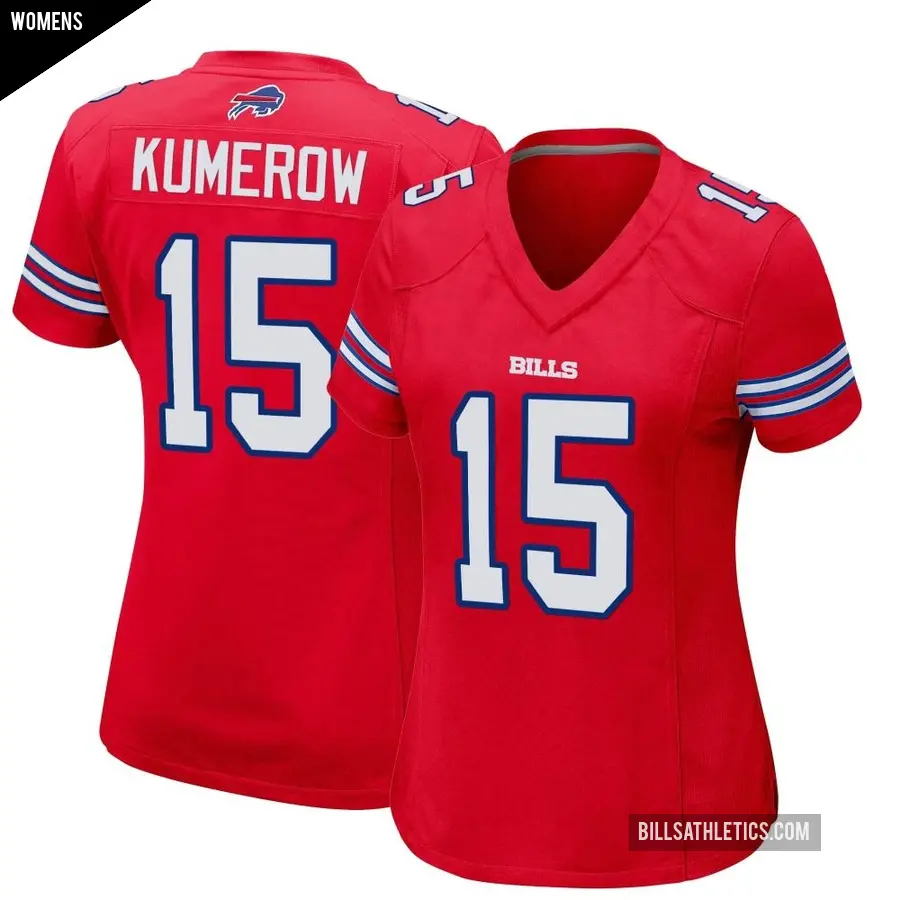 Women's Buffalo Bills ＃15 Jake Kumerow Red Game Alternate Jersey