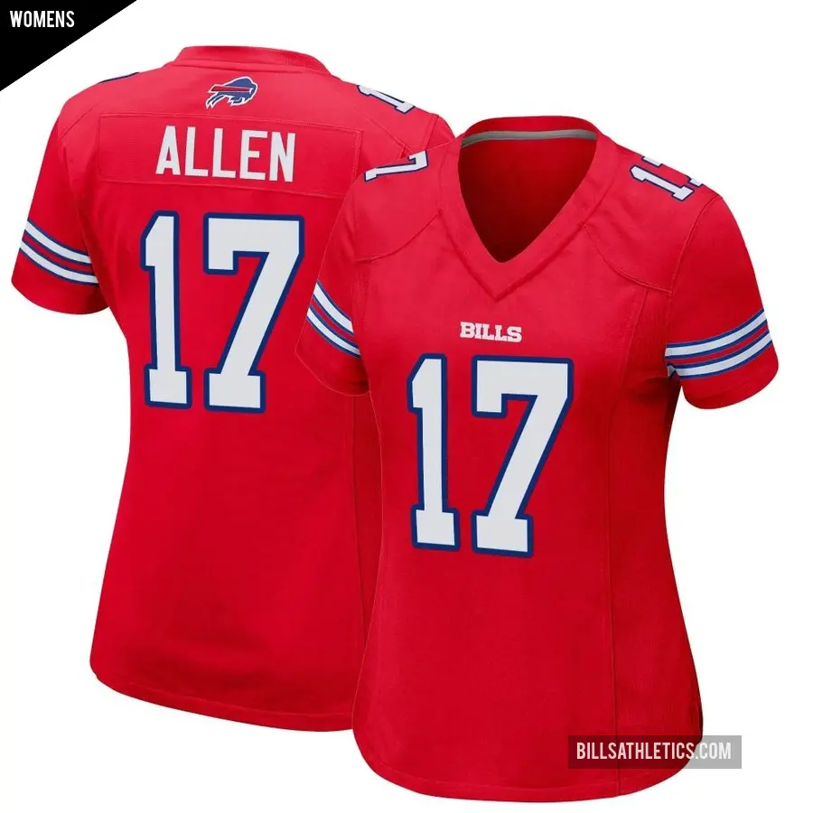 Women's Buffalo Bills ＃17 Josh Allen Red Game Alternate Jersey