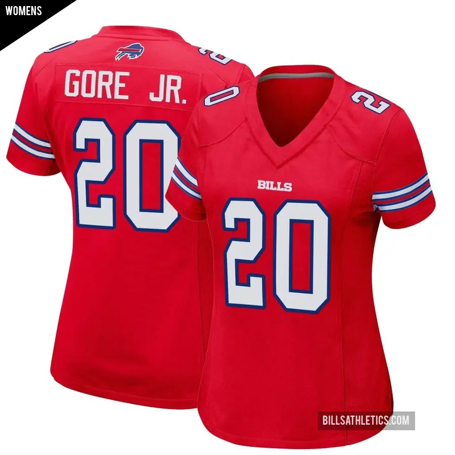 Women's Buffalo Bills ＃20 Frank Gore Jr. Red Game Alternate Jersey