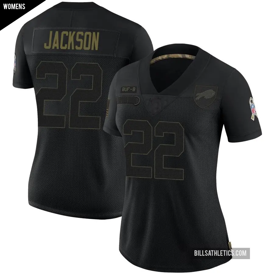 Women's Buffalo Bills ＃22 Fred Jackson Black Limited 2020 Salute To Service Jersey