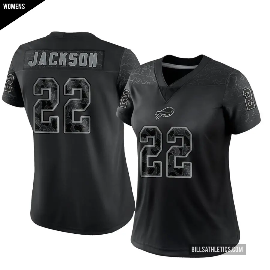 Women's Buffalo Bills ＃22 Fred Jackson Black Limited Reflective Jersey