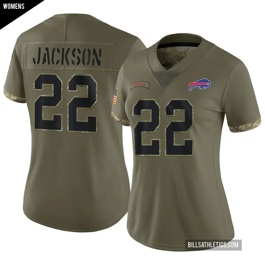 Women's Buffalo Bills ＃22 Fred Jackson Olive Limited 2022 Salute To Service Jersey