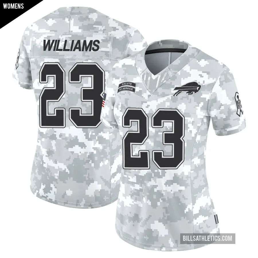 Women's Buffalo Bills ＃23 Aaron Williams Arctic Camo Limited 2024 Salute to Service Jersey