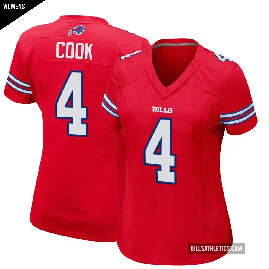 Women's Buffalo Bills ＃4 James Cook Red Game Alternate Jersey