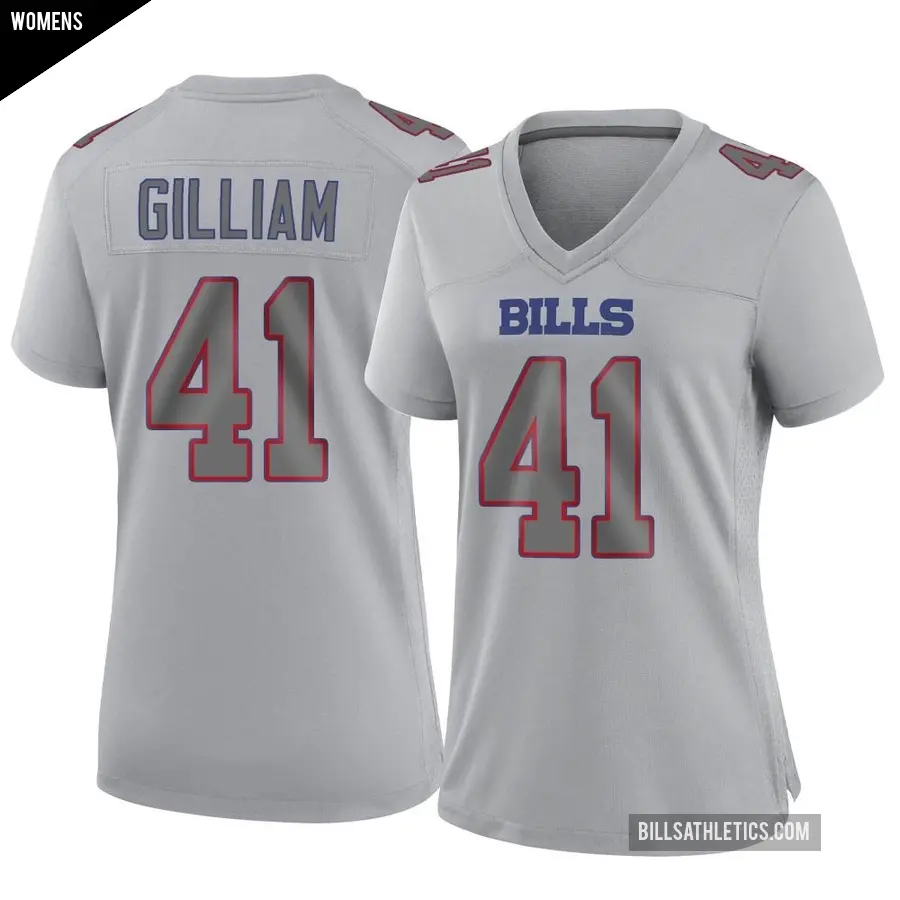 Women's Buffalo Bills ＃41 Reggie Gilliam Gray Game Atmosphere Fashion Jersey