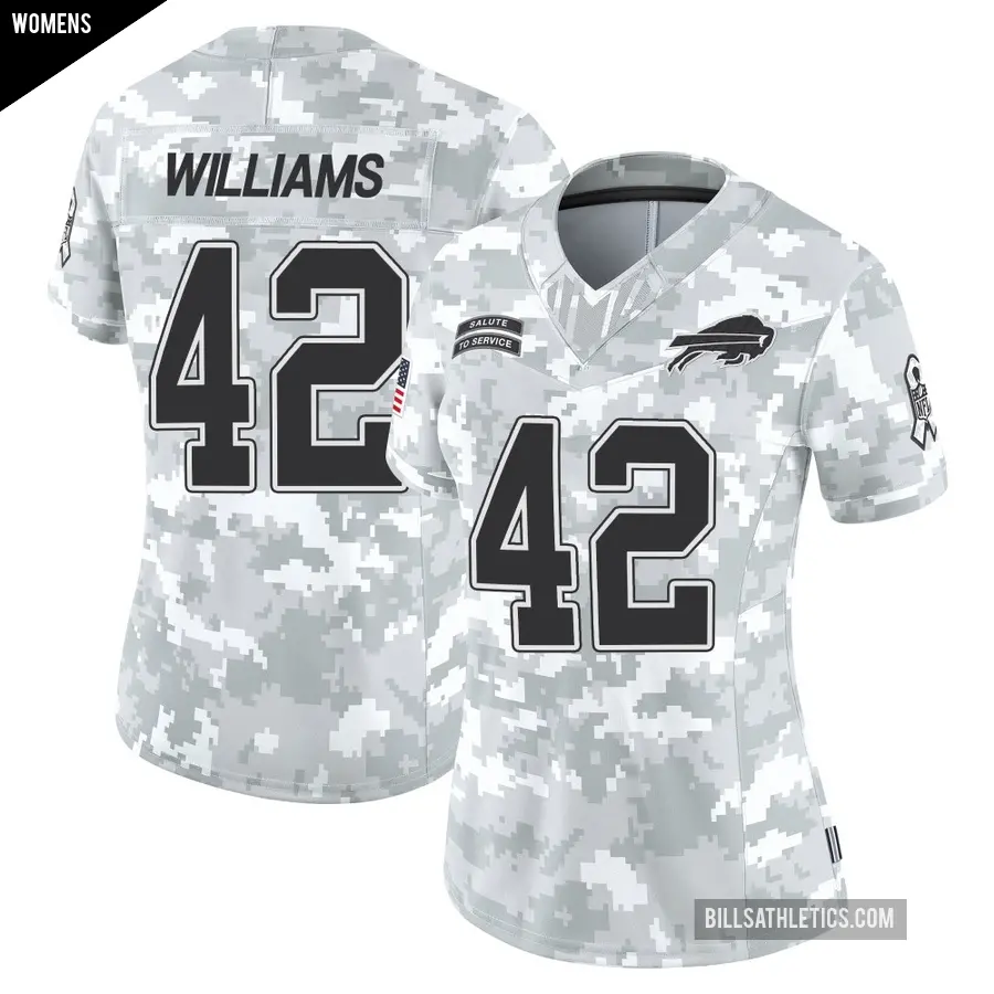Women's Buffalo Bills ＃42 Dorian Williams Arctic Camo Limited 2024 Salute to Service Jersey