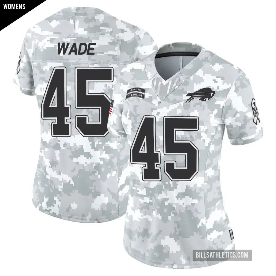 Women's Buffalo Bills ＃45 Christian Wade Arctic Camo Limited 2024 Salute to Service Jersey