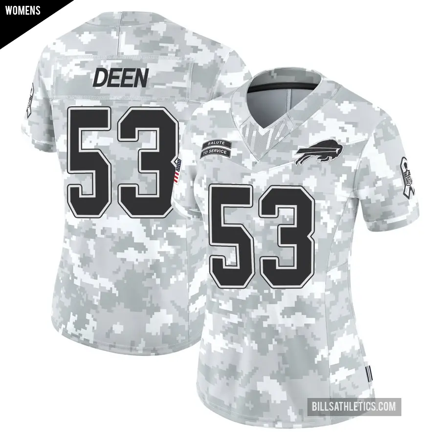 Women's Buffalo Bills ＃53 Branson Deen Arctic Camo Limited 2024 Salute to Service Jersey