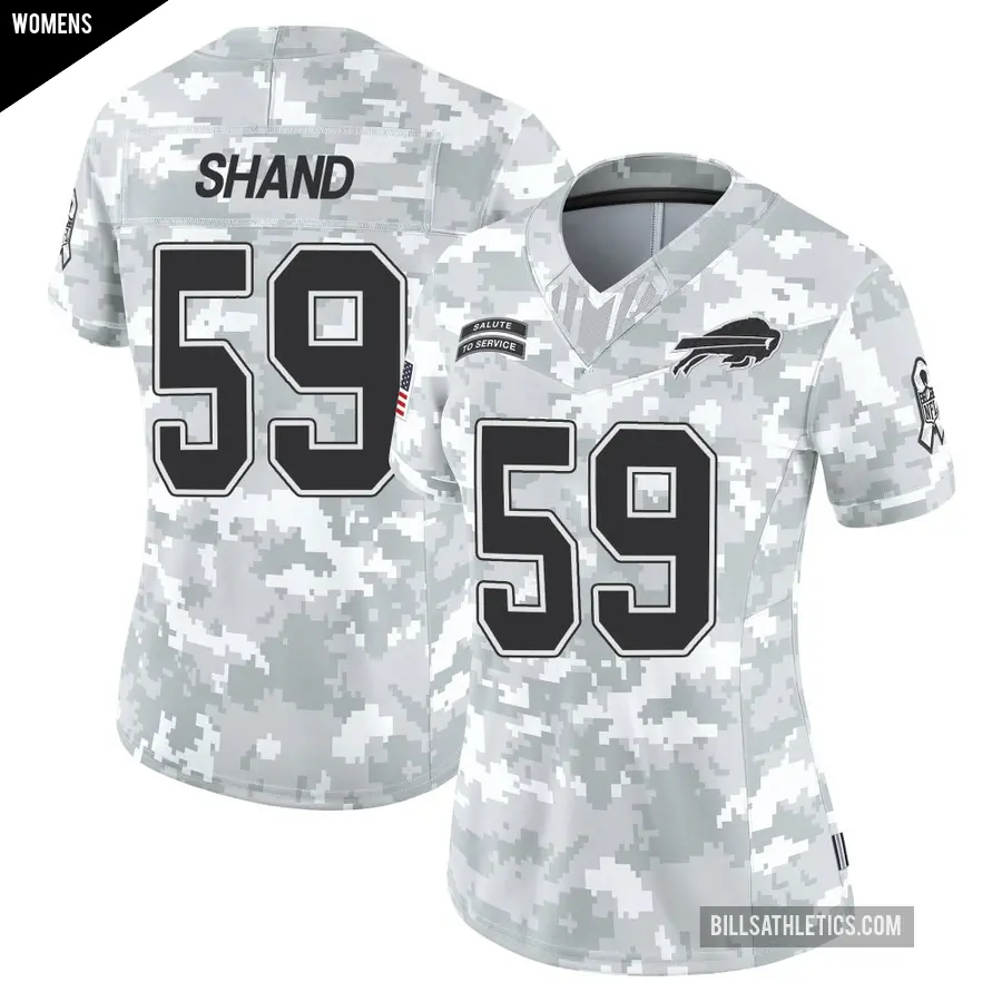 Women's Buffalo Bills ＃59 Paris Shand Arctic Camo Limited 2024 Salute to Service Jersey
