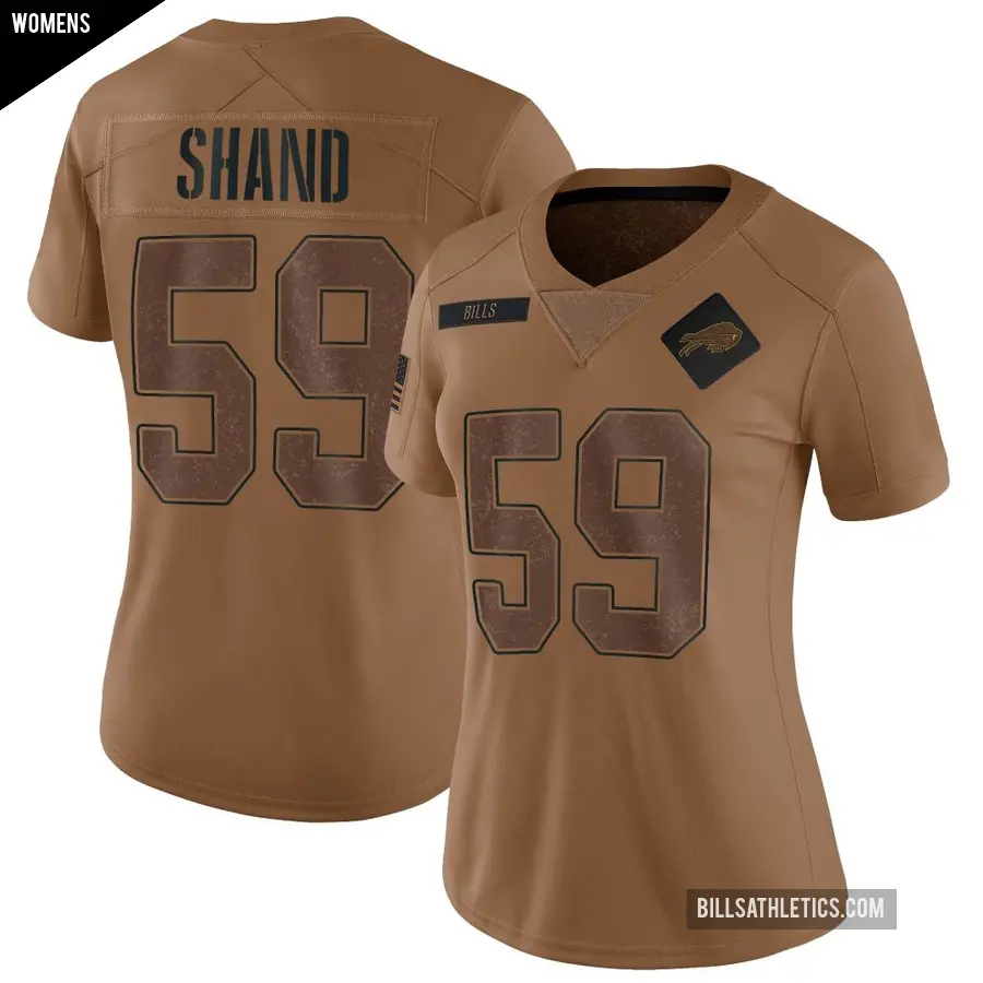 Women's Buffalo Bills ＃59 Paris Shand Brown Limited 2023 Salute To Service Jersey