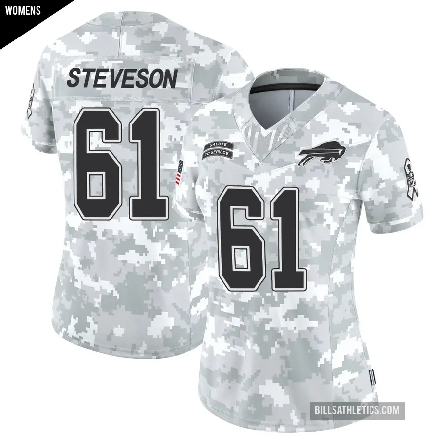 Women's Buffalo Bills ＃61 Gable Steveson Arctic Camo Limited 2024 Salute to Service Jersey