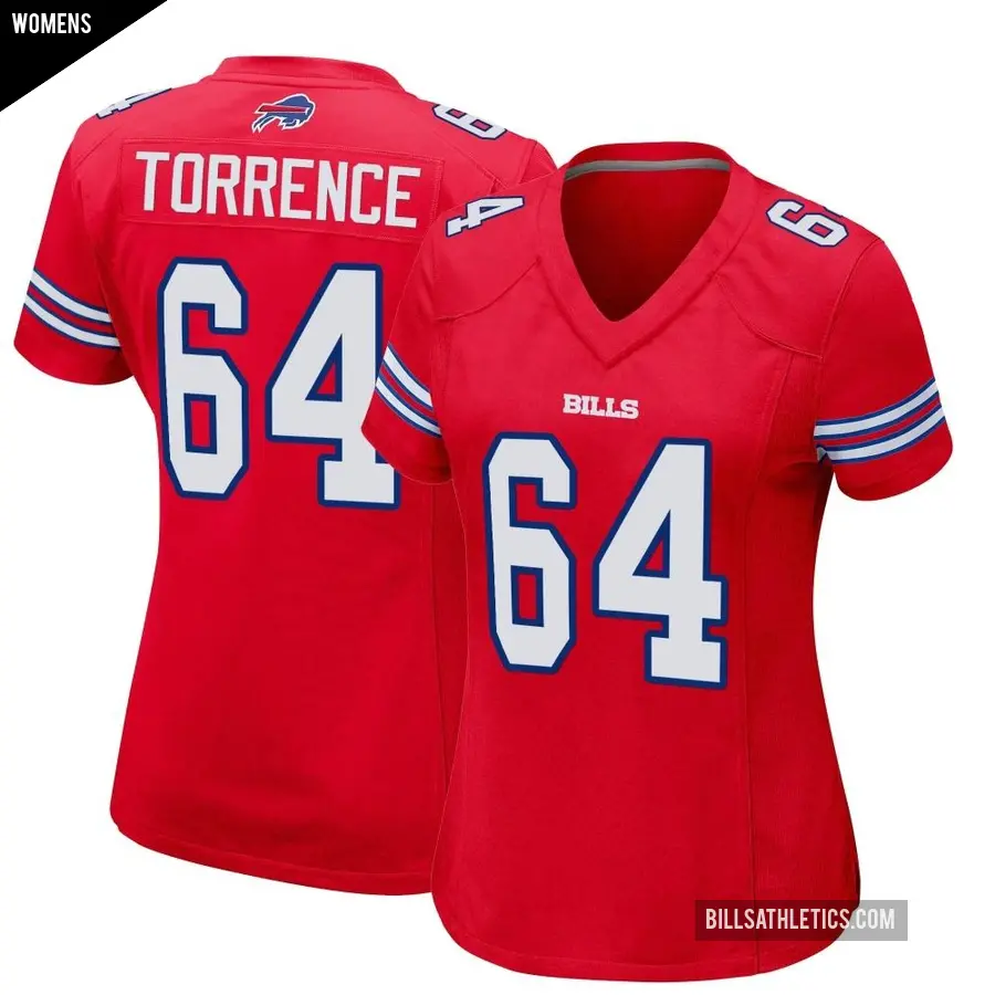 Women's Buffalo Bills ＃64 O'Cyrus Torrence Red Game Alternate Jersey