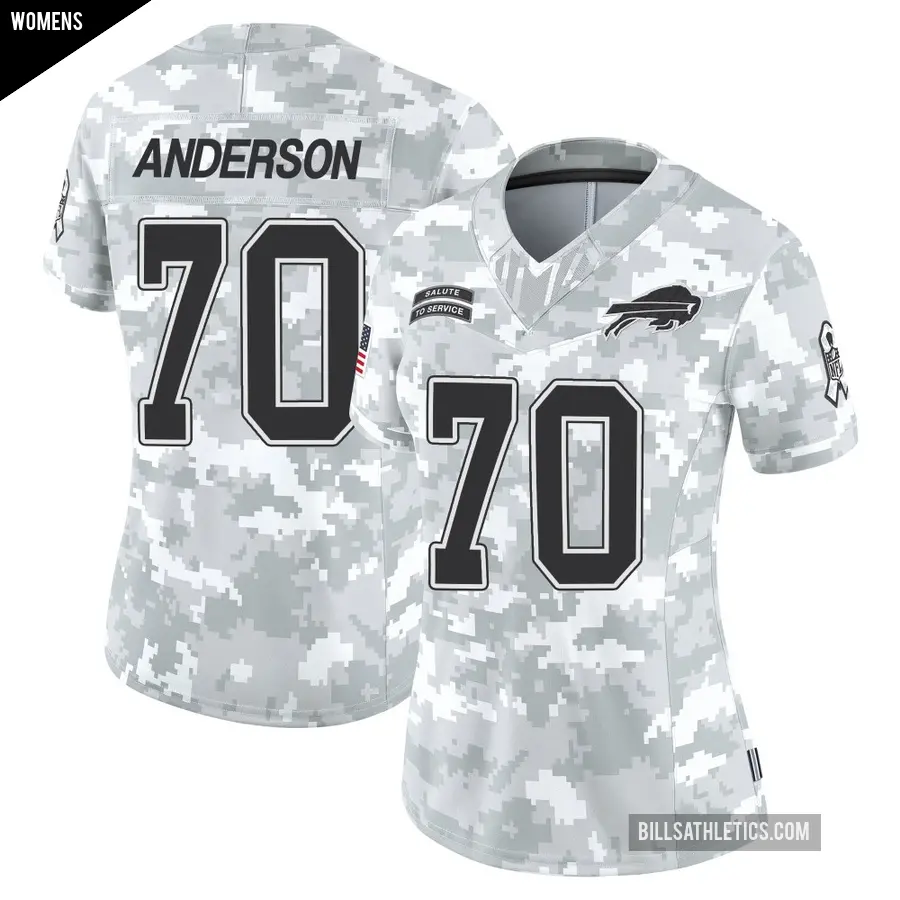 Women's Buffalo Bills ＃70 Alec Anderson Arctic Camo Limited 2024 Salute to Service Jersey