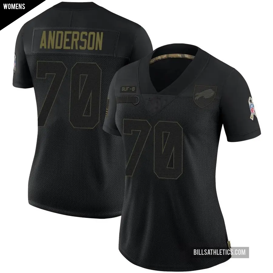 Women's Buffalo Bills ＃70 Alec Anderson Black Limited 2020 Salute To Service Jersey