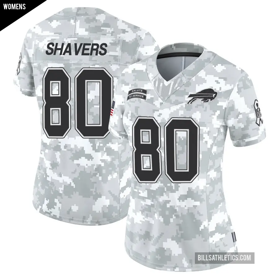 Women's Buffalo Bills ＃80 Tyrell Shavers Arctic Camo Limited 2024 Salute to Service Jersey