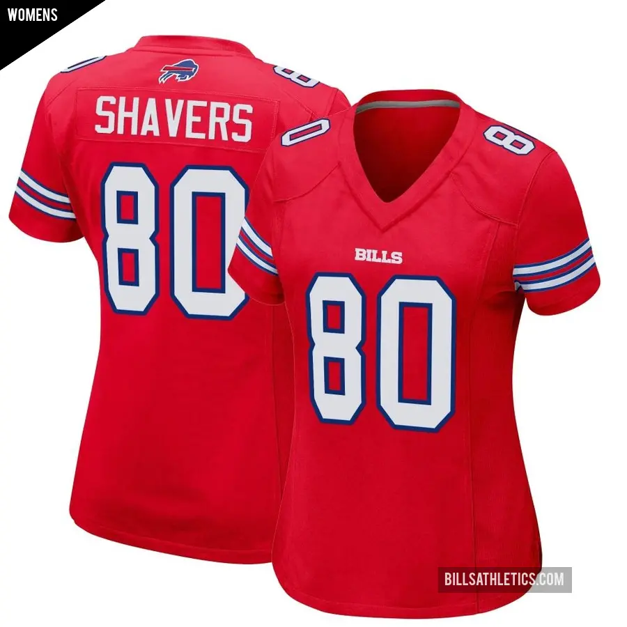 Women's Buffalo Bills ＃80 Tyrell Shavers Red Game Alternate Jersey