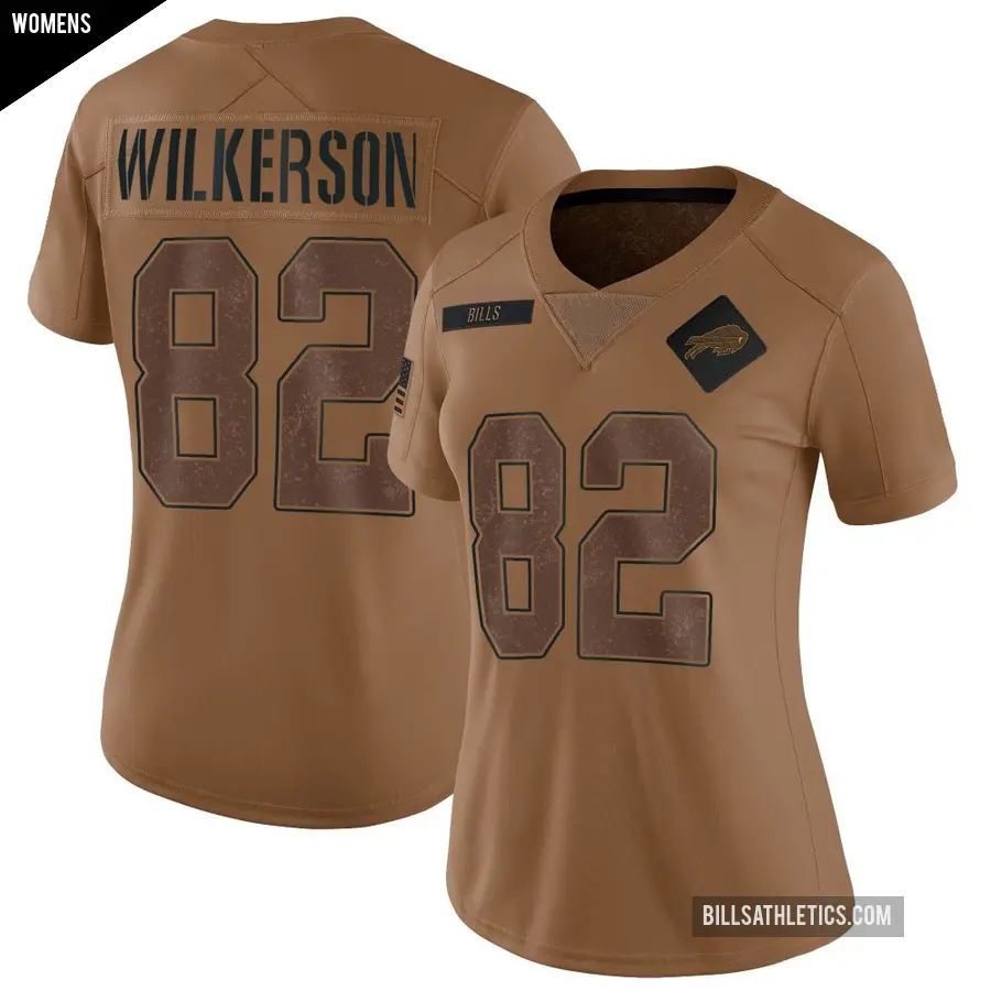 Women's Buffalo Bills ＃82 Kristian Wilkerson Brown Limited 2023 Salute To Service Jersey