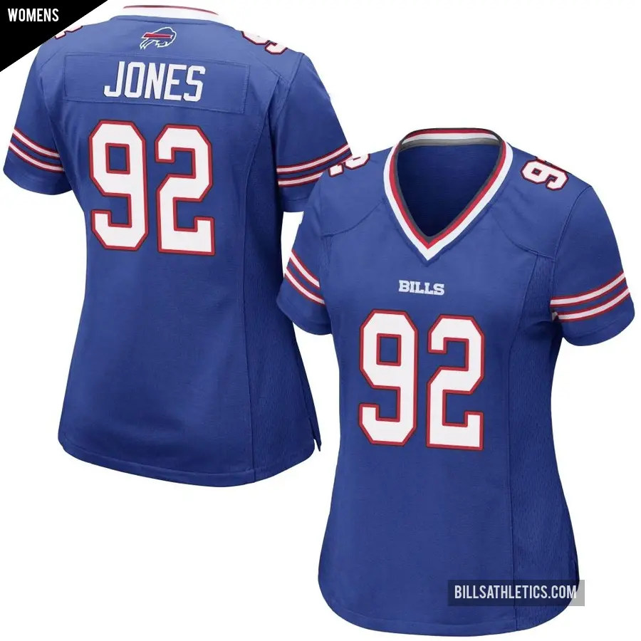 Women's Buffalo Bills ＃92 DaQuan Jones Royal Blue Game Team Color Jersey