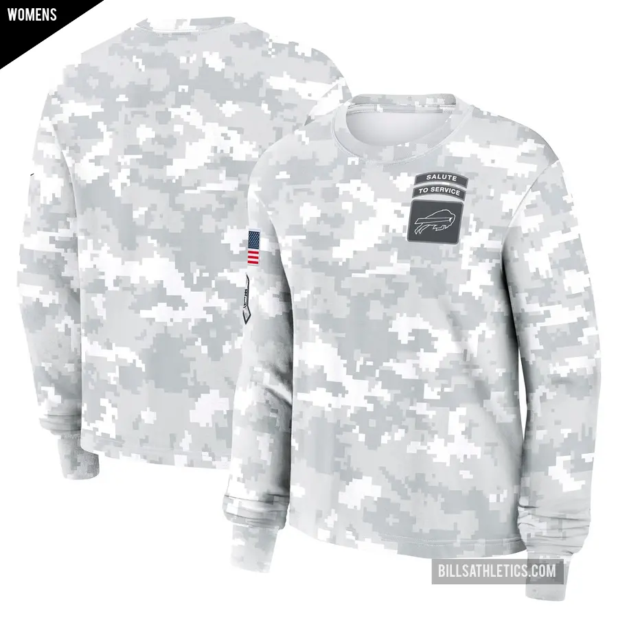 Women's Buffalo Bills Arctic Camo 2024 Salute To Service Long Sleeve T-Shirt